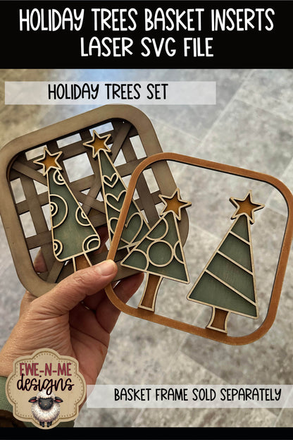 Interchangeable Tobacco Basket Inserts - Christmas Trees | Laser Cut SVG File