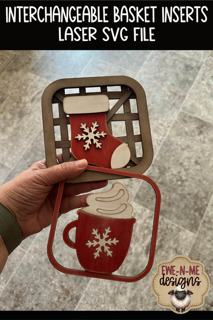 Interchangeable Tobacco Basket Inserts - Stocking Cocoa Mug | Laser Cut SVG File