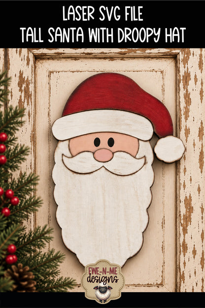 Tall Santa Face - Long Beard | Laser Cut SVG File