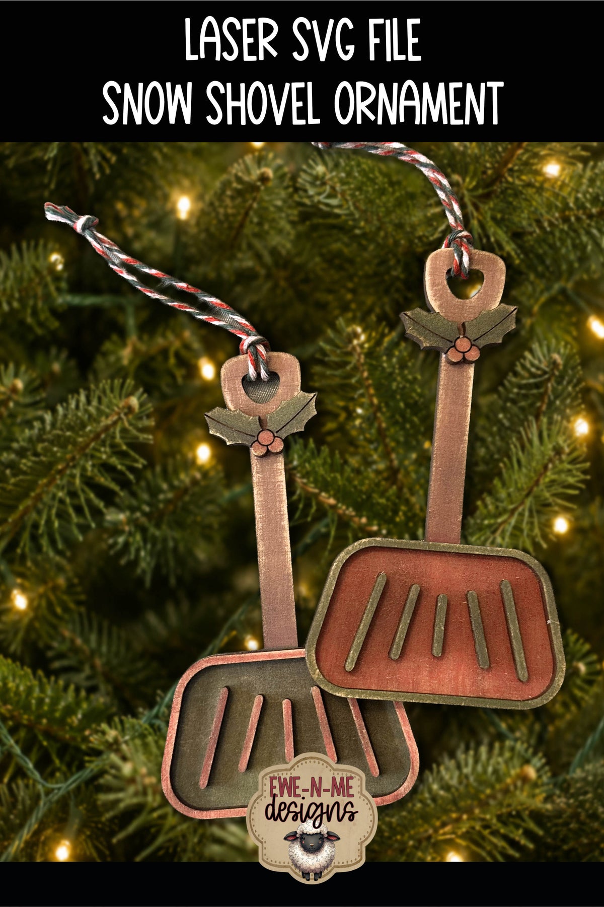 Snow Shovel Ornament | Laser Cut SVG File
