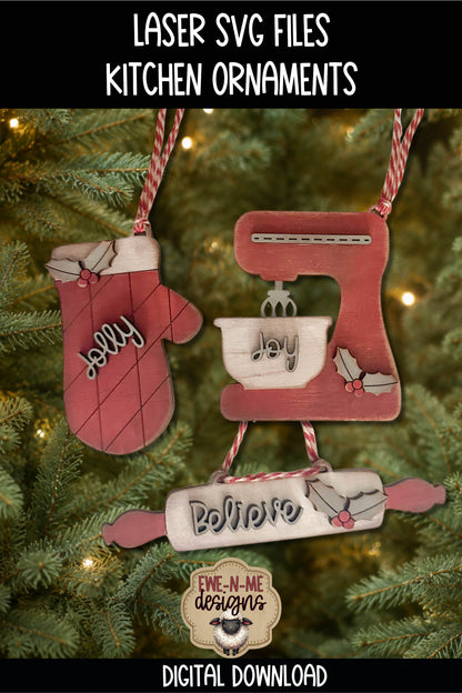 Christmas Kitchen Ornament Bundle | Laser Cut SVG Files