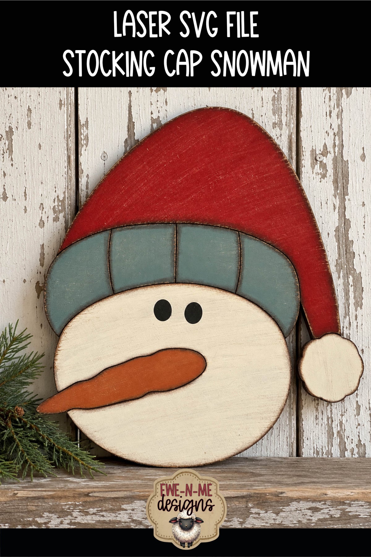 Stocking Cap Snowman Face | Laser Cut SVG File