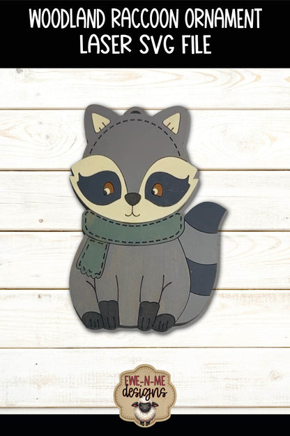 Woodland Raccoon Ornament | Laser Cut SVG File