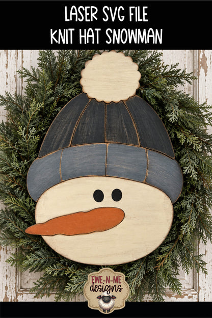 Knit Hat Snowman Face | Laser Cut SVG File