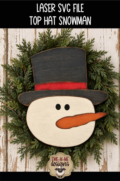 Top Hat Snowman Face | Laser Cut SVG File