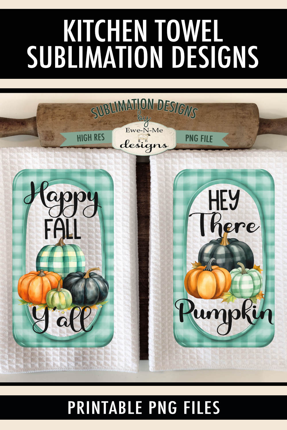 Fall Plaid Pumpkins - Kitchen Towel Sublimation Designs