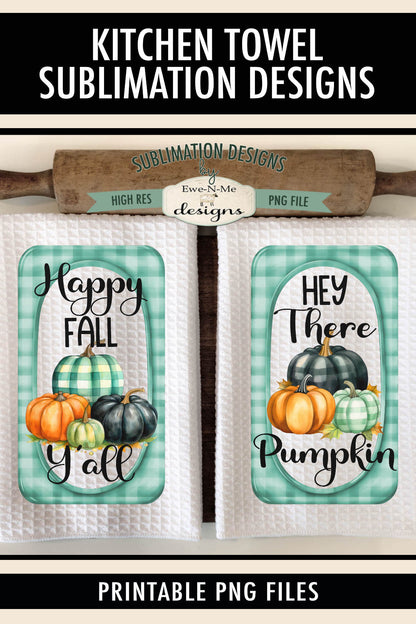 Fall Plaid Pumpkins - Kitchen Towel Sublimation Designs