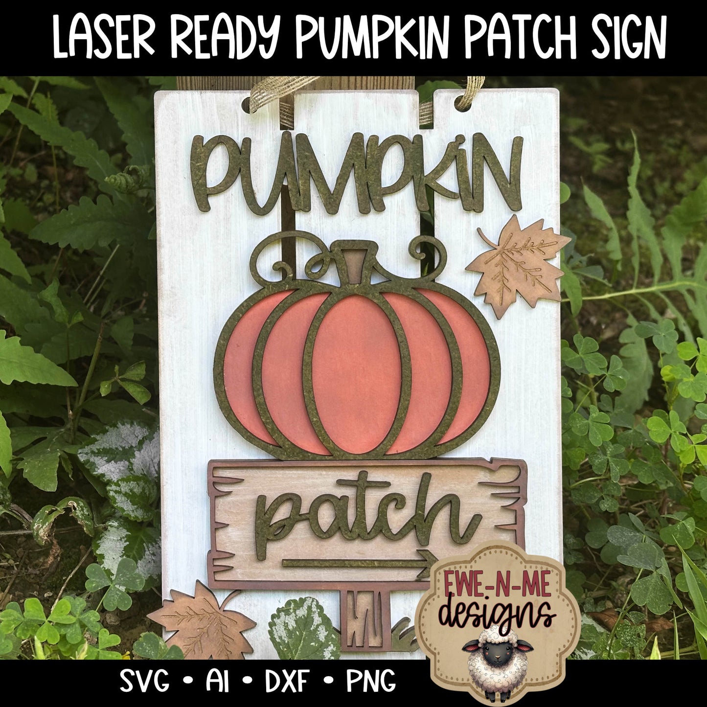 Pumpkin Patch Pallet Sign Door Hanger - Laser Cut SVG
