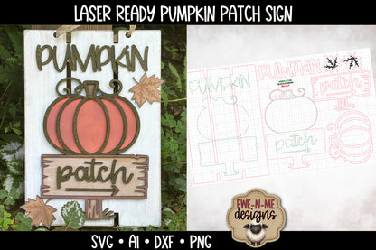 Pumpkin Patch Pallet Sign Door Hanger - Laser Cut SVG