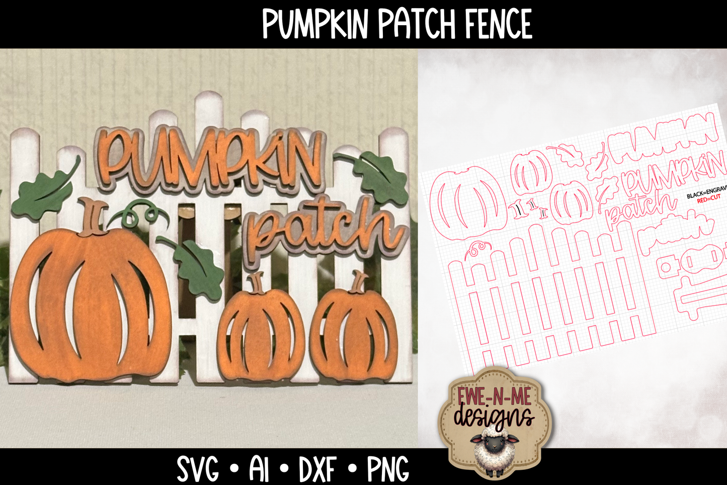 Pumpkin Patch Fence - Laser Cut SVG