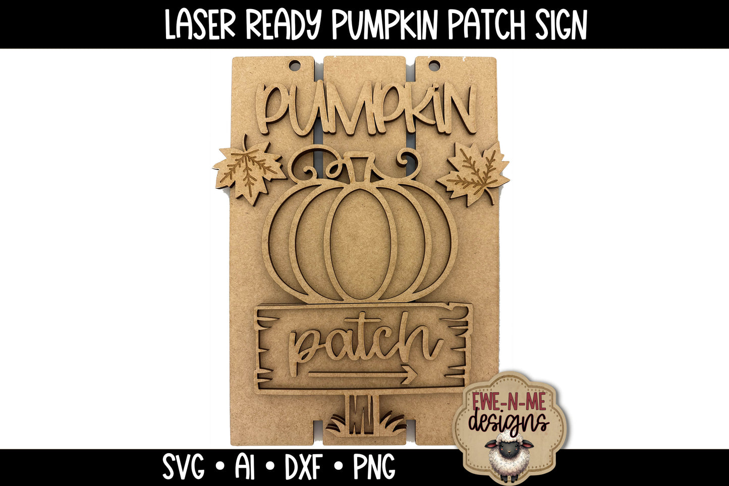 Pumpkin Patch Pallet Sign Door Hanger - Laser Cut SVG