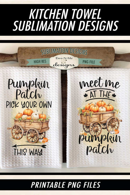 Harvest Pumpkin Wagon - Kitchen Towel Sublimation Designs