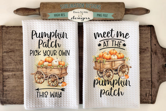 Harvest Pumpkin Wagon - Kitchen Towel Sublimation Designs