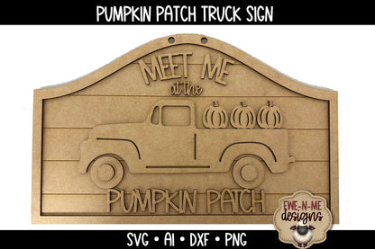 Old Truck Pumpkin Patch Door Hanger - Laser Cut SVG