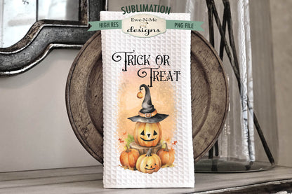 Halloween Pumpkins Witch Hats - Kitchen Towel Sublimation Designs