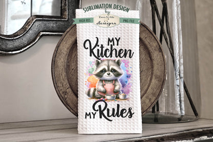 Cute Kitchen Raccoons - Kitchen Towel Sublimation Designs