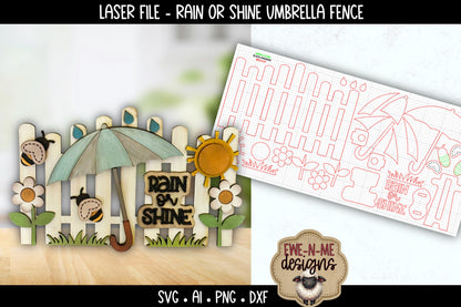 Rain or Shine Umbrella Fence | Laser Cut SVG File