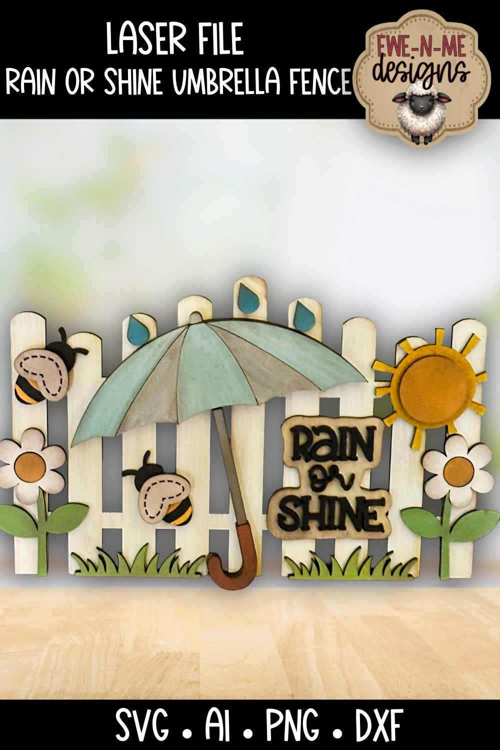 Rain or Shine Umbrella Fence | Laser Cut SVG File