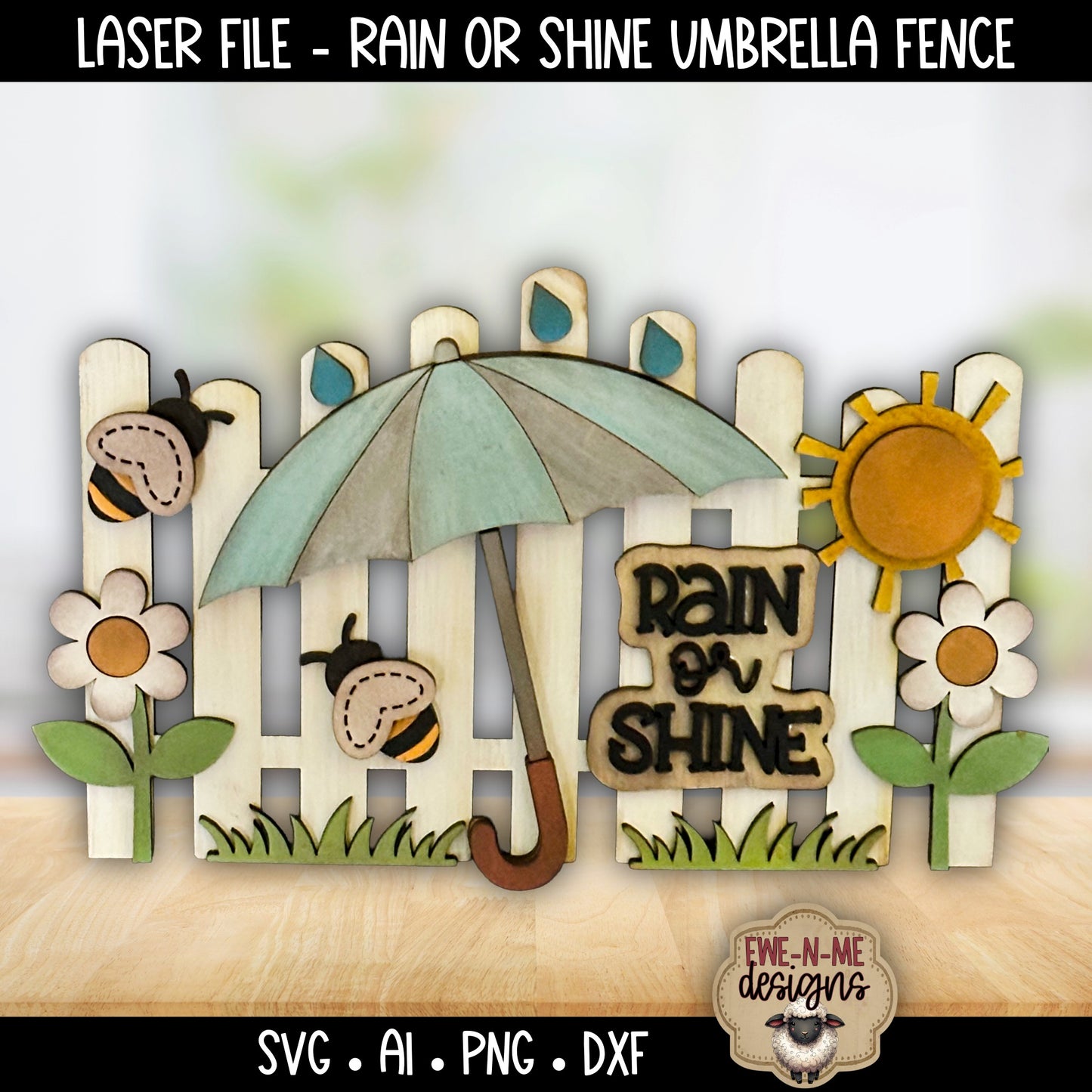 Rain or Shine Umbrella Fence | Laser Cut SVG File