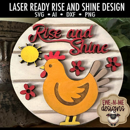 Rise and Shine Chicken Round - Laser Cut SVG