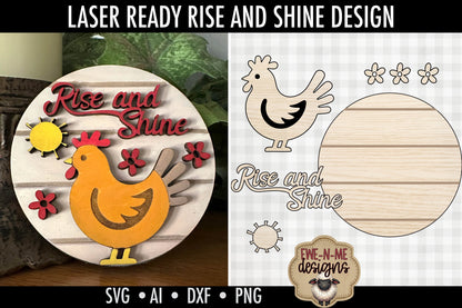 Rise and Shine Chicken Round - Laser Cut SVG