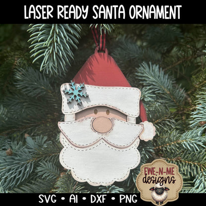 Santa Face Ornament - Laser Cut SVG