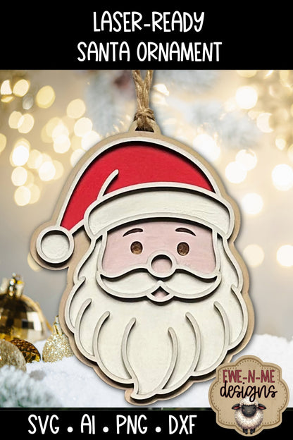 Santa Claus Ornament Laser Ready SVG | Laser Cut SVG