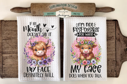 Sassy Highland Cows - Kitchen Towel Sublimation Designs