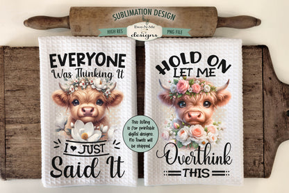 Highland Cow Designs - Bundle of 16 - Kitchen Towel Sublimation Designs