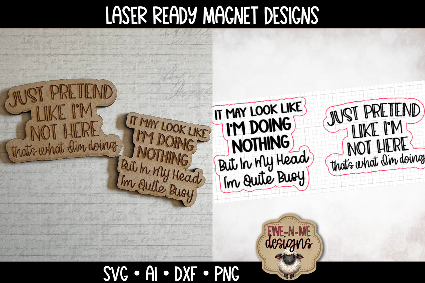 Sarcastic Quotes Magnet Set - Laser Cut SVG