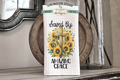 Sunflower Cross - Kitchen Towel Sublimation Designs