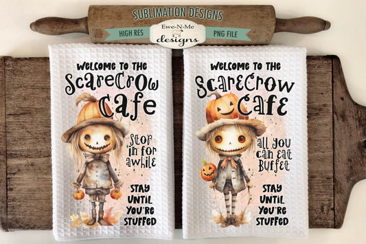 Scarecrow Cafe - Kitchen Towel Sublimation Designs