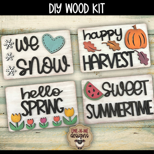Highland Cow Interchangeable SEASONAL Inserts | DIY WOOD KIT