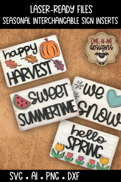 Seasonal Interchangeable Sign Inserts | Laser Cut SVG File