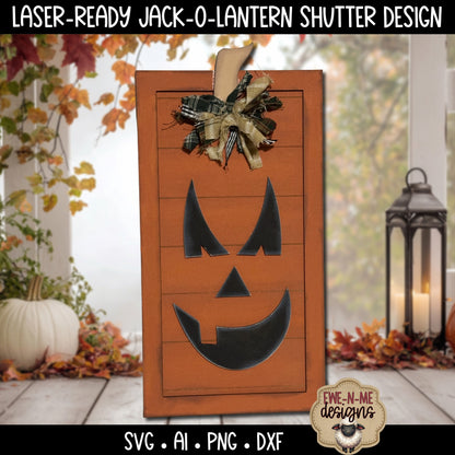 Halloween Jack O Lantern Shutter Design - Laser Cut SVG