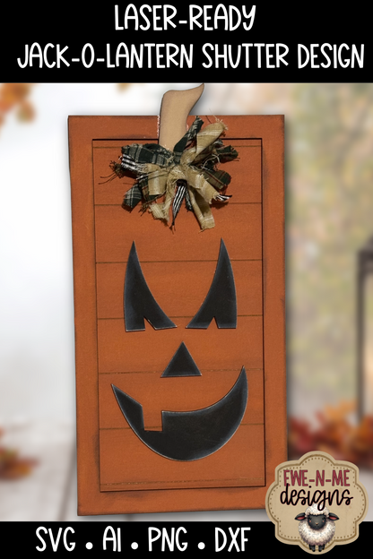 Halloween Jack O Lantern Shutter Design - Laser Cut SVG