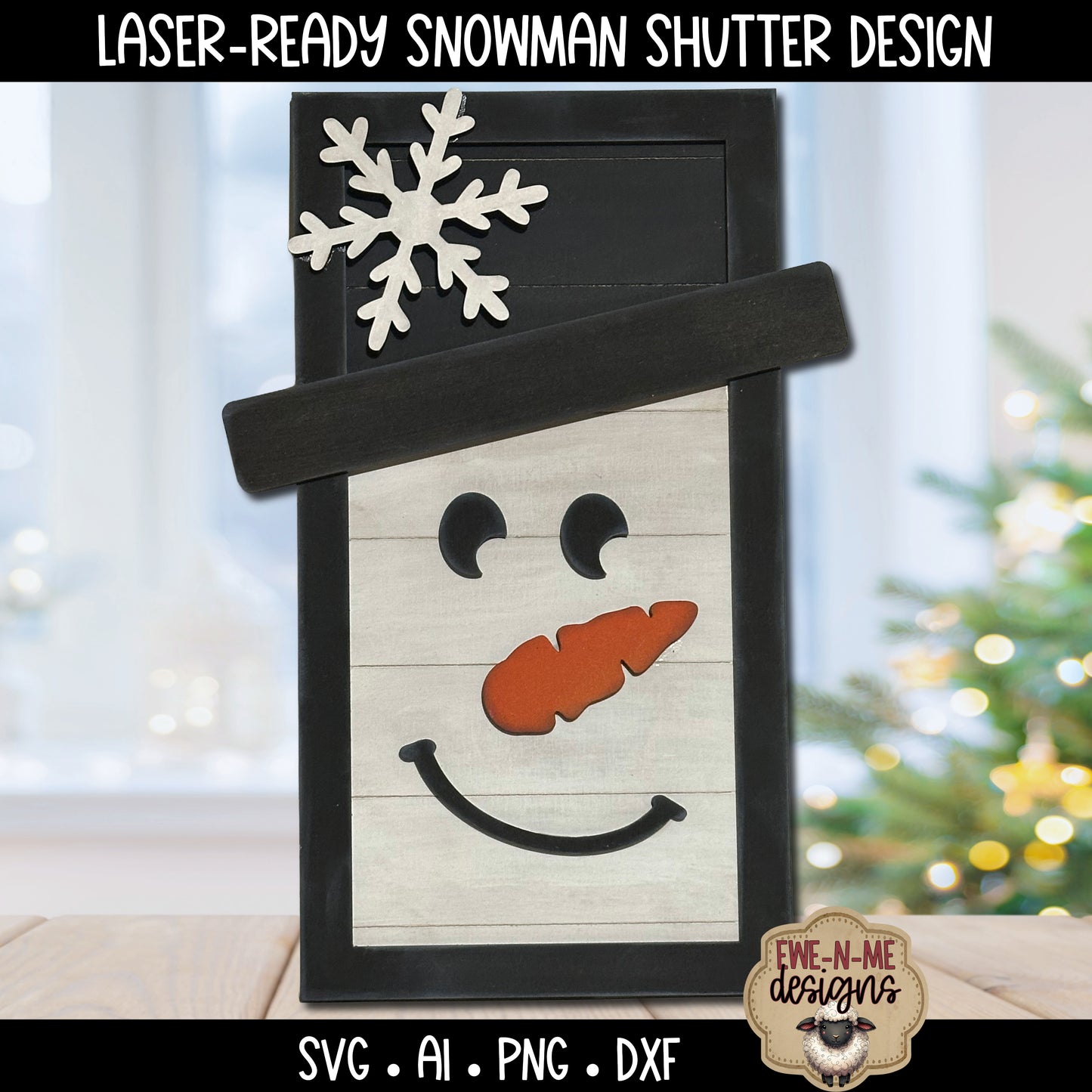 Winter Snowman Shutter Design - Laser Cut SVG