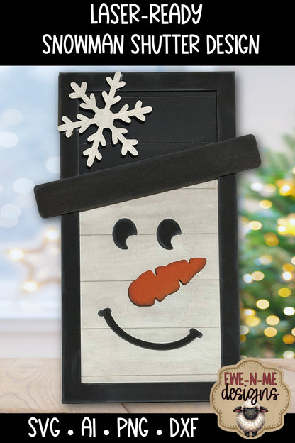 Winter Snowman Shutter Design - Laser Cut SVG