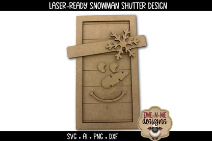 Winter Snowman Shutter Design - Laser Cut SVG