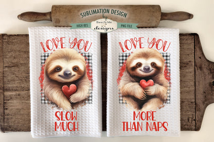 Valentine Sloths - Kitchen Towel Sublimation Designs