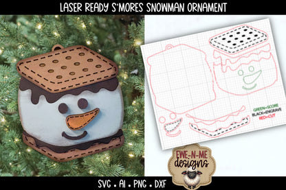 S'mores Snowman Ornament | Laser Cut SVG File