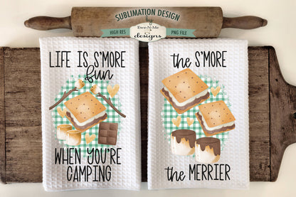 S'Mores Camping - Kitchen Towel Sublimation Designs