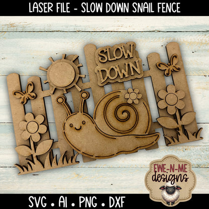 Slow Down Snail Fence | Laser Cut SVG File