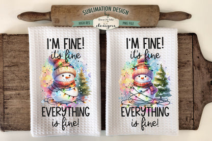 Holiday Snowmen #2 - Bundle of 16 - Kitchen Towel Sublimation Designs