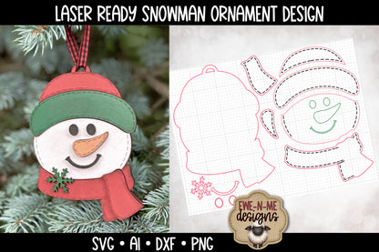 Snowman Face Ornament - Laser Cut SVG