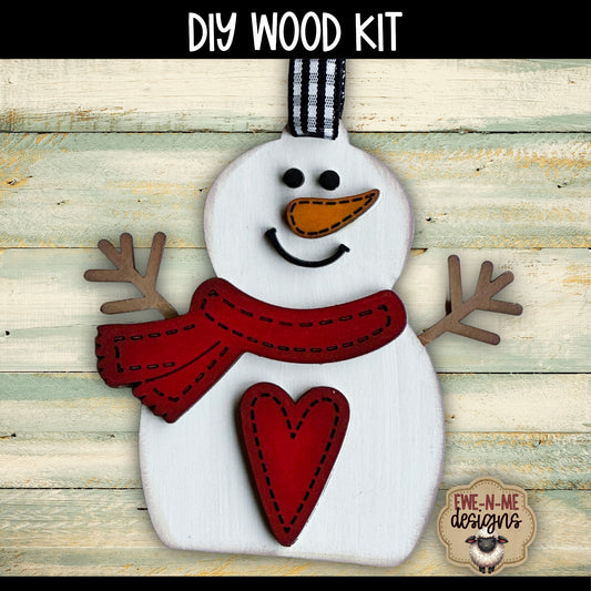 Snowman Heart Ornaments | DIY WOOD KIT