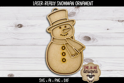 Snowman Ornament Laser Ready SVG | Laser Cut SVG