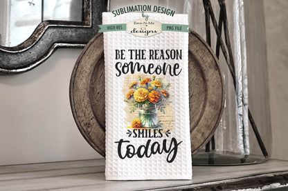 Flowers In Jars Marigolds - Kitchen Towel Sublimation Designs