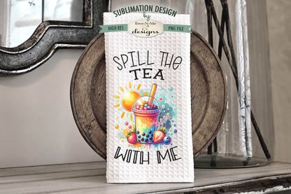 Boba Tea Tropical Summer - Kitchen Towel Sublimation Designs