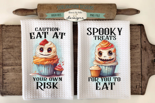 Halloween Mummy Cupcakes - Kitchen Towel Sublimation Designs